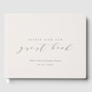 Livre D'or Linge doux Ivoire Moderne Mariage personnalisable