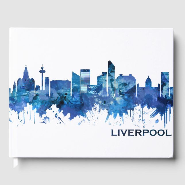 Livre D'or Liverpool Angleterre Skyline Blue (Recto)