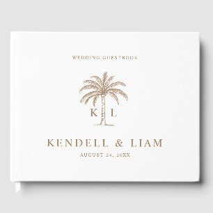 Livre D'or Logo du Mariage Monogramme Palm Tree