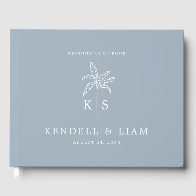 Livre D'or Logo du Mariage Monogramme Palm Tree (Recto)