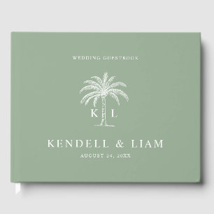 Livre D'or Logo du Mariage Monogramme Palm Tree
