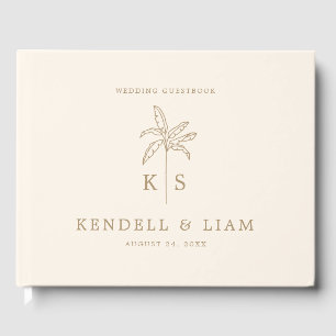 Livre D'or Logo du Mariage Monogramme Palm Tree