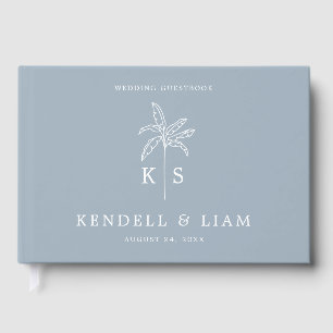 Livre D'or Logo du Mariage Monogramme Palm Tree