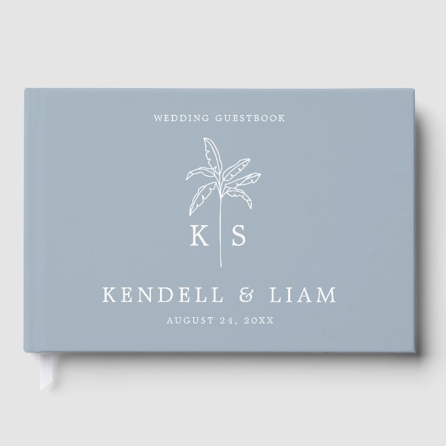 Livre D'or Logo du Mariage Monogramme Palm Tree (Recto)