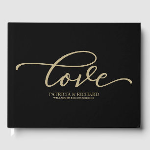 Livre D'or Love Chic Gold Script Mariage noir