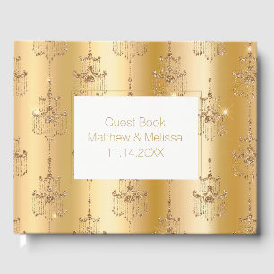 Livre D'or Lustres Glamour Paillettes Dorées Mariage