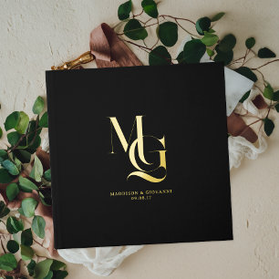Livre D'or Luxe Intemporel   Mariage Monogramme Minimaliste