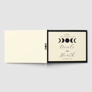 Livre D'or Luxe Luna Noir & Crème Phase Lunaire Mariage