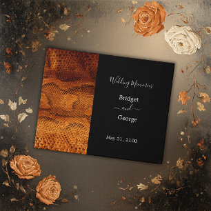 Livre D'or luxueux animal en peau de serpent sauvage mariage
