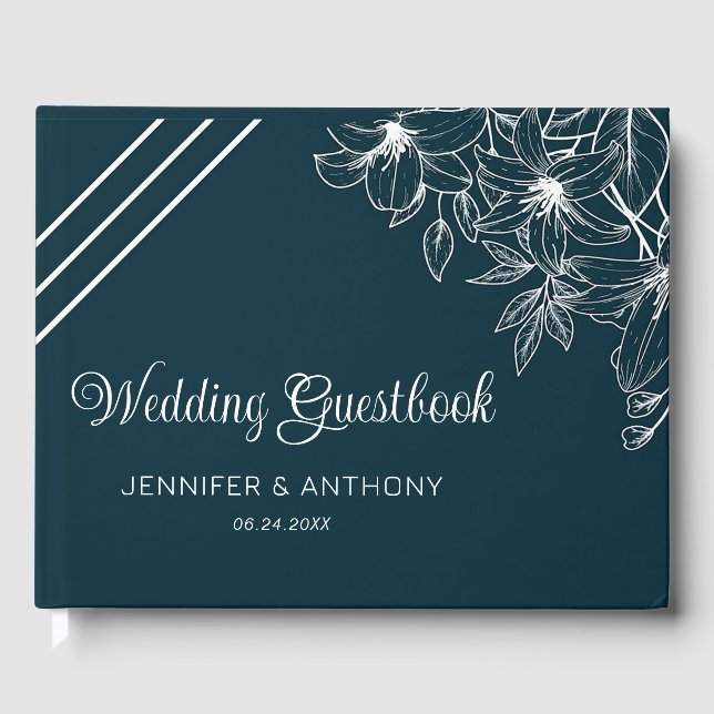 Livre D'or Lys blancs mains dessinées (Recto)