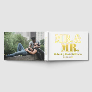 Livre D'or M. et M. typographie blanc gay mariage photo