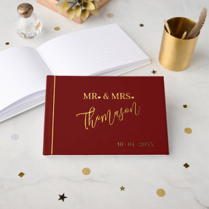 Livre D'or M. et Mme Jour de Mariage Date Or