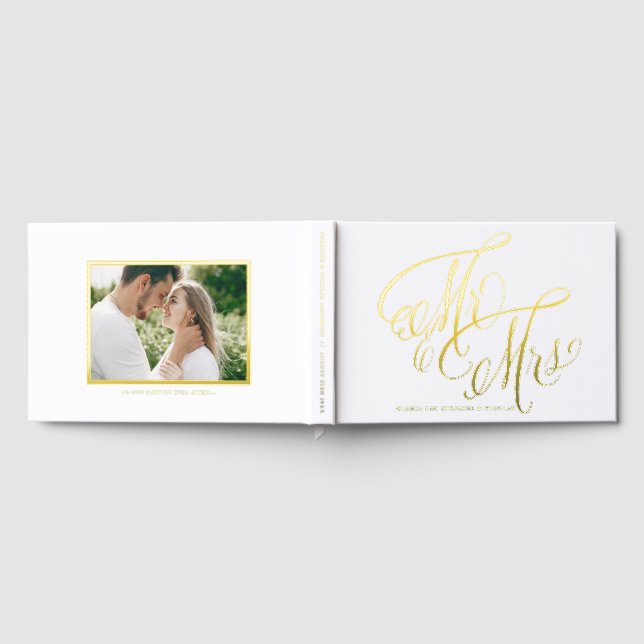 Livre D'or M. et Mme Rustic Calligraphy Mariage de photos (Complet)