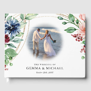Livre D'or Magnifique mariage floral et verdure à l'aquarelle