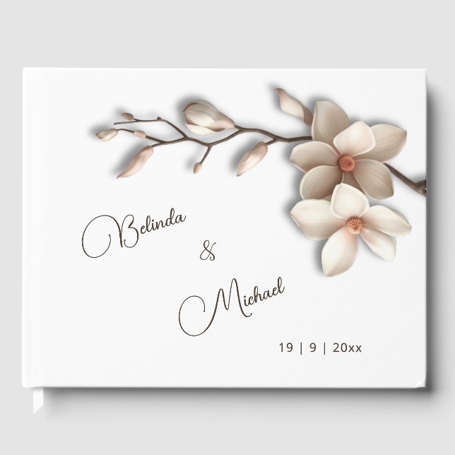 Livre D'or Magnolia Fleur 3D | Mariage (Recto)