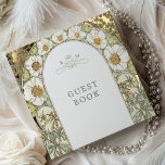 Livre D'or Magnolia Gold Mariage Art Nouveau<br><div class="desc">Art Nouveau Vintage Floral Blue & Gold Mariage Livre d'or d'Alphonse Mucha dans un design romantique et fantaisiste utilisant Real Gold Foil. Les fleurs victoriennes complètent les polices art déco classiques. Entrez vos informations personnalisées, et vous avez terminé. Si vous souhaitez modifier la conception, cliquez simplement sur le bouton bleu...</div>