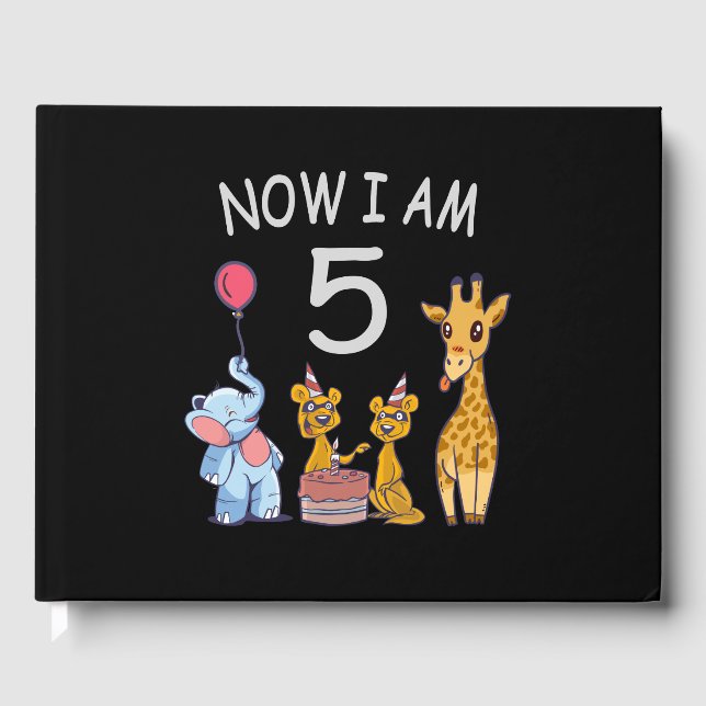 Livre D'or Maintenant, j'ai 5 ans 5e anniversaire au Zoo (Recto)