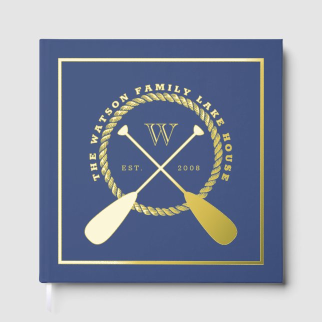Livre D'or Maison Blue Lake Monogram Pagaies franchies (Recto)