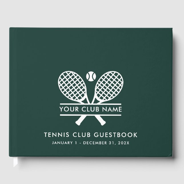 Livre D'or Maison de club de tennis personnalisée Vert modern (Recto)