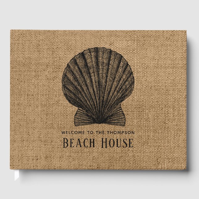 Livre D'or Maison de plage en toile de jute (Recto)