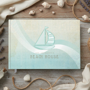 Livre D'or Maison de plage voilier nautique bleu aqua ID623