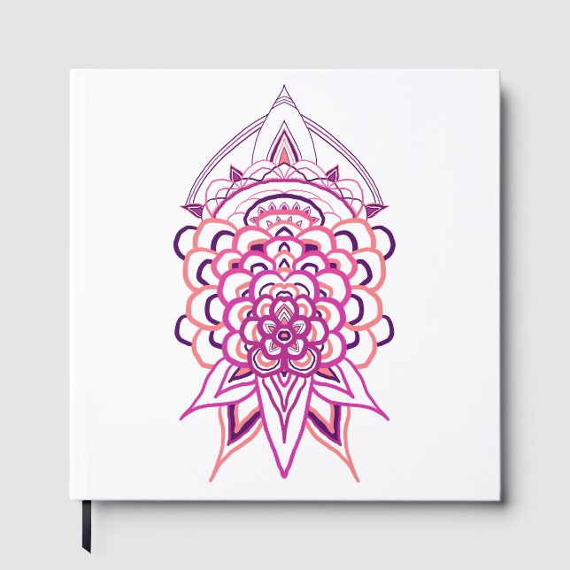 Livre d'or Mandala Floral Rose | Mariage Boho & Br (Recto)