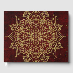 Livre D'or Mandala rouge vin profond & glamour doré chic mode