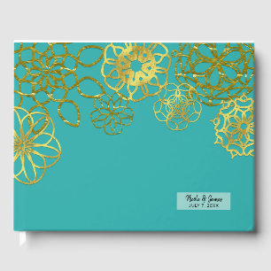 Livre D'or Mandalas Floraux Dorés Réception de Mariage Fête