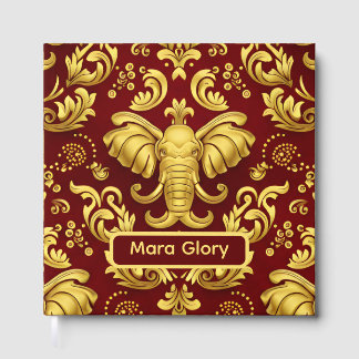 Livre D'or Mara Trumpeting Glory: Crimson & Gold Regal Elepha