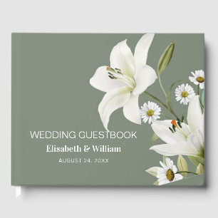Livre D'or Marguerites Et Lys Blancs