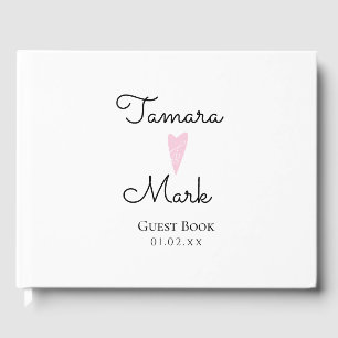 Livre D'or Mariage à cœur minimaliste Script simple