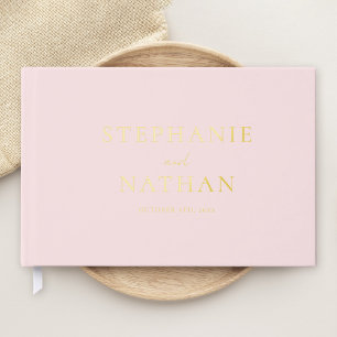 Livre D'or Mariage à huile d'or minimaliste rose moderne
