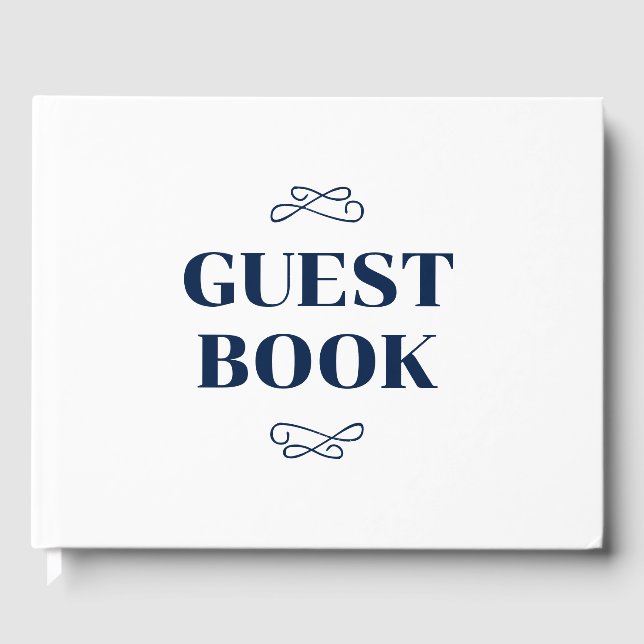 Livre D'or Mariage à la Fleur de Navy (Recto)