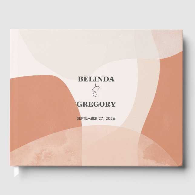 Livre D'or Mariage Abstrait en terre cuite de Bohême (Recto)