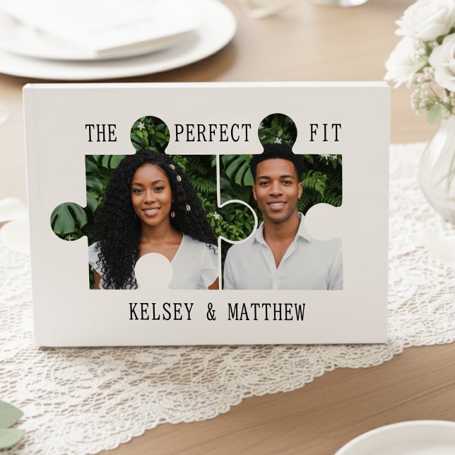 Livre D'or Mariage ajustement parfait de pièce de puzzle (Puzzle Piece Photo Perfect Fit Wedding Guest Book
)