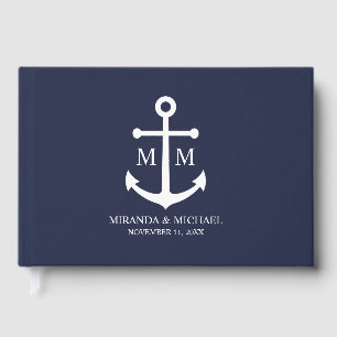 Livre D'or Mariage Ancre bleu marine