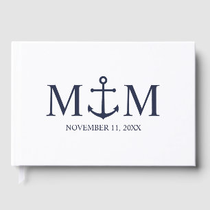 Livre D'or Mariage Ancre bleu marine