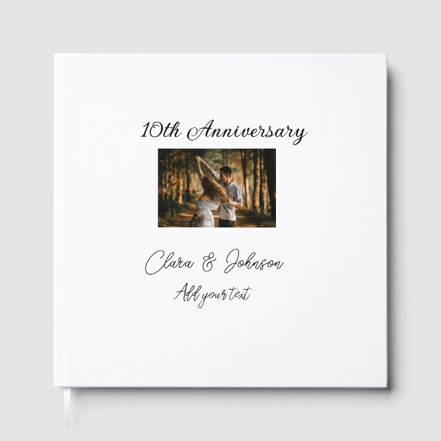 Livre D'or Mariage Anniversaire ajouter nom année image texte (Recto)