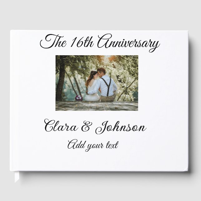 Livre D'or Mariage Anniversaire ajouter nom année image texte (Recto)