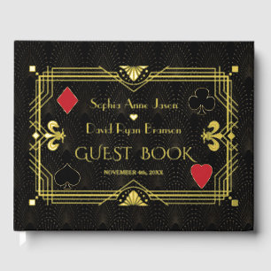 Livre D'or Mariage Art déco de luxe Gold Foil Roaring 20's