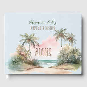 Livre D'or Mariage aux palmiers de la plage tropicale Aloha