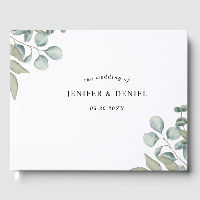 Livre D'or Mariage avec verdure d'eucalyptus (Recto)