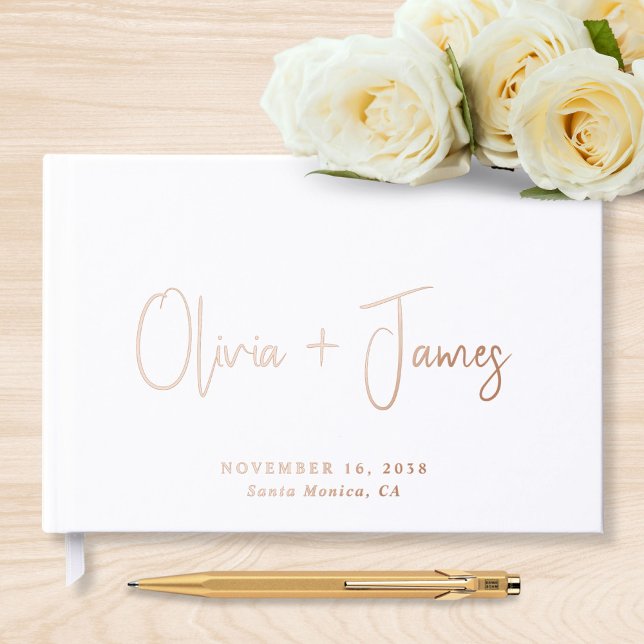 Livre D'or Mariage blanc de script minimal (Créateur téléchargé)