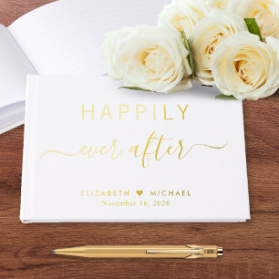 Livre D'or Mariage Blanc Élégant À Tout Jamais