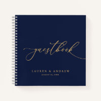 Livre d'or Mariage bleu marine et tournesol