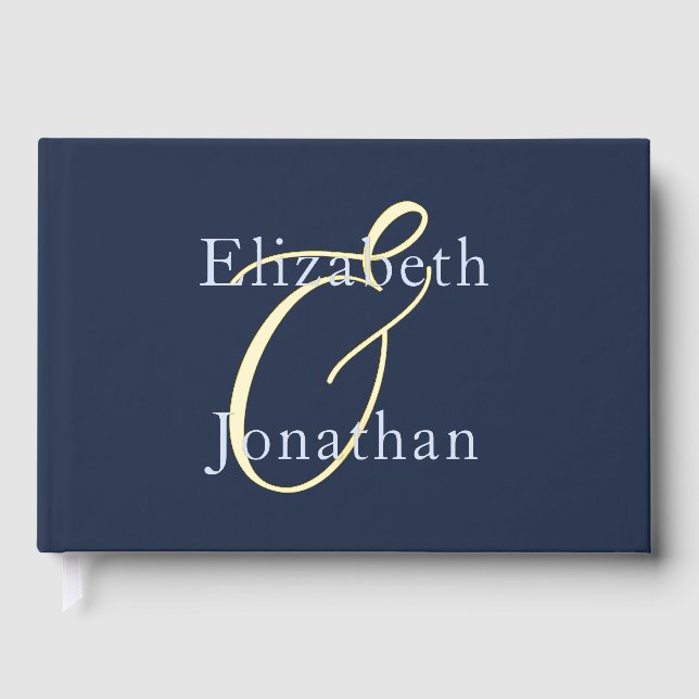Livre D'or Mariage bleu opulent (Recto)