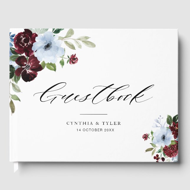 livre d'or mariage bleu roux (Recto)