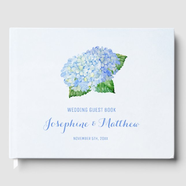 Livre D'or Mariage Blue Hydrangea (Recto)