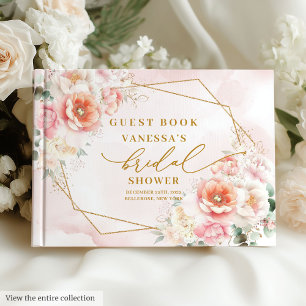 Livre D'or Mariage Bohème Romantique avec Paillettes Rose Dor