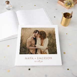 Livre D'or Mariage Bohème Rustique Photo 